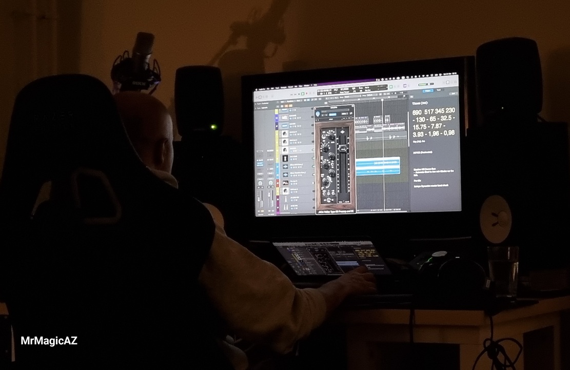 FaZ working at the mixing desk in his Oslo studio